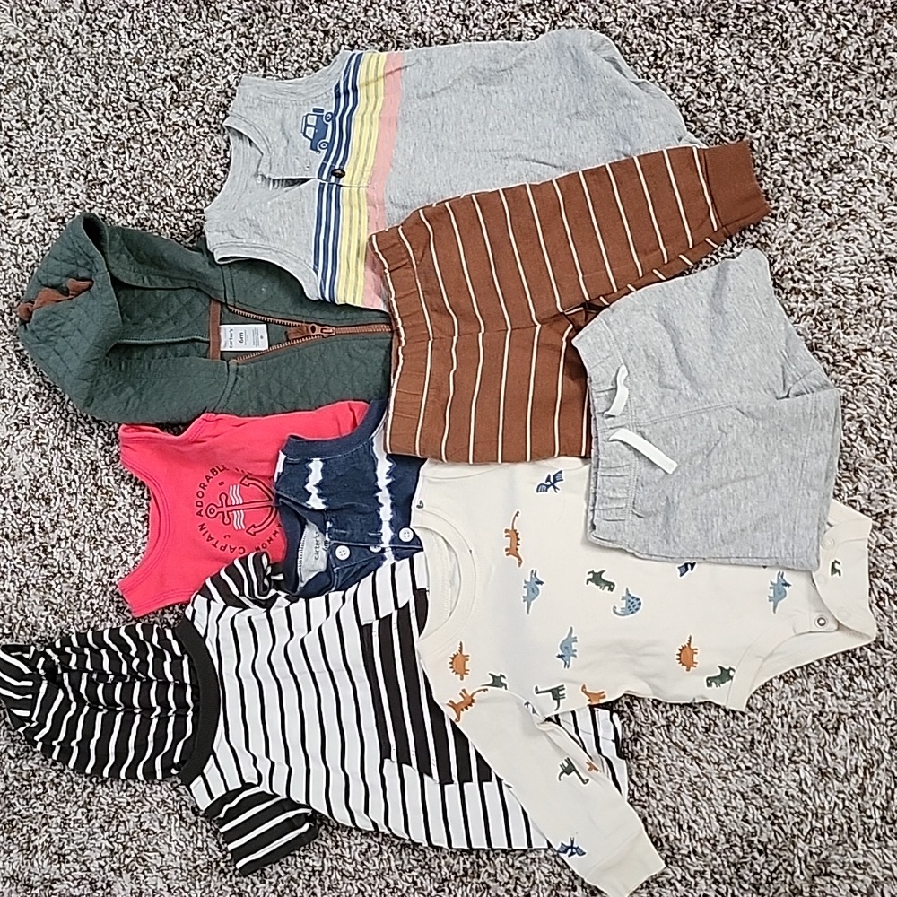 8 Pcs. Carters Variety 6 Month Baby Clothes